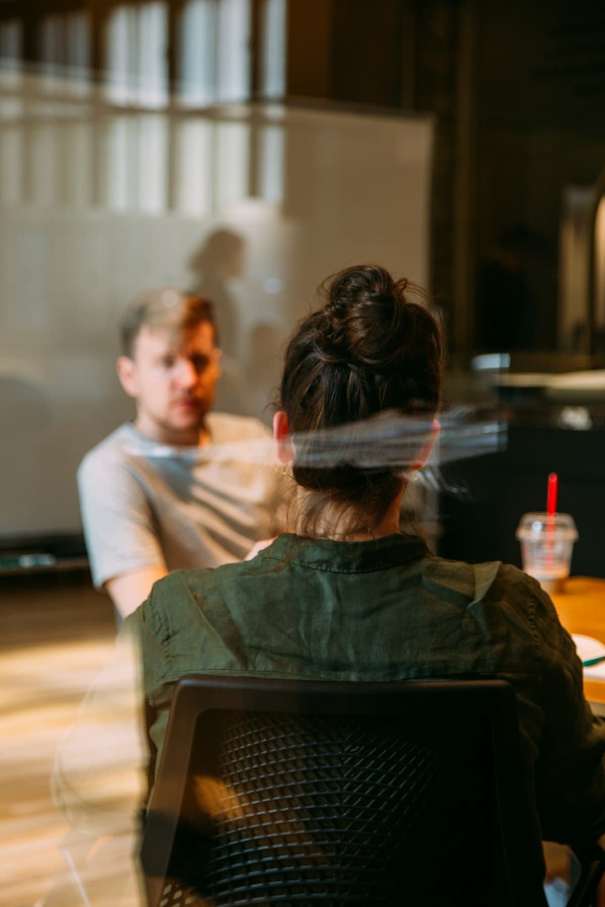 Interview taking place in an office setting